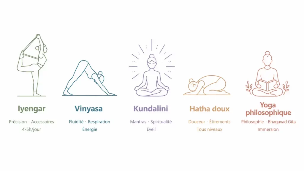 inforgraphie sur les différentes retraites de yoga à pratiquer en bretagne