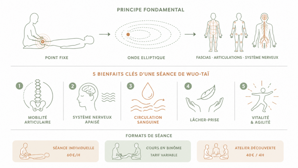 infographie sur les bienfaits d'une séance de wuo tai